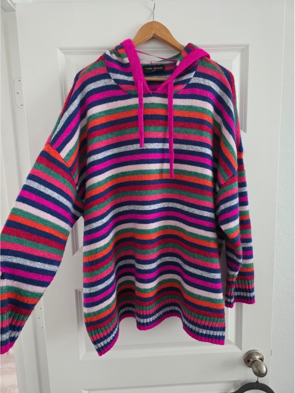 Lane Bryant Cozy Multicolor Striped Pullover Hoodie. Size 4x or 26/28.